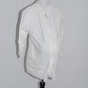 XL White Hoodie ¾ Sleeves Full Zipper No Pockets AUC Motherhood Maternity Womens